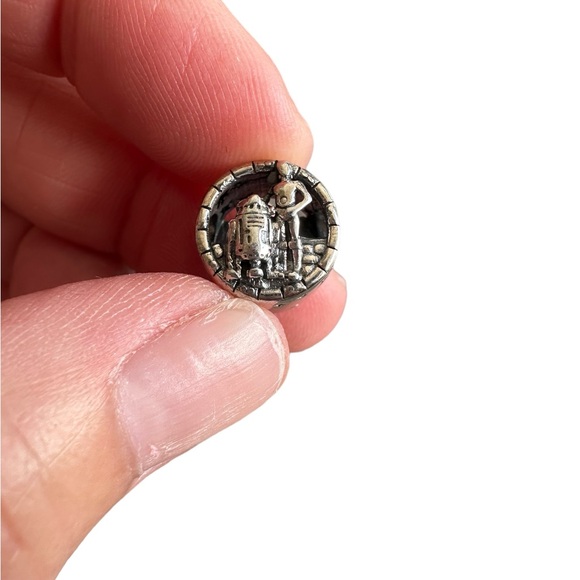 Sterling Silver Star Wars R2D2 and C-3PO Silver Bead - Picture 1 of 6